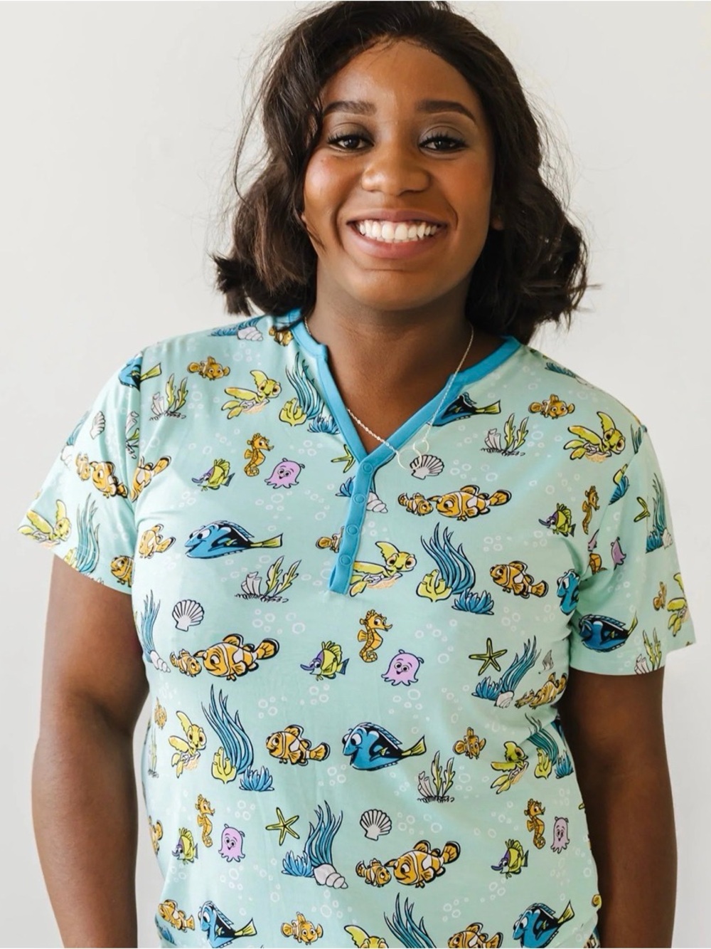 Little Sleepies OG Finding Nemo Womens size Large pj top short sleeve